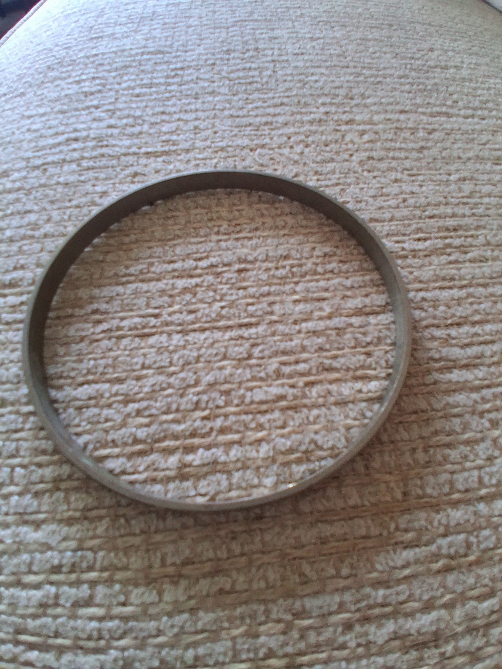 Slim Metal Bangle Bracelet in Brushed Silver